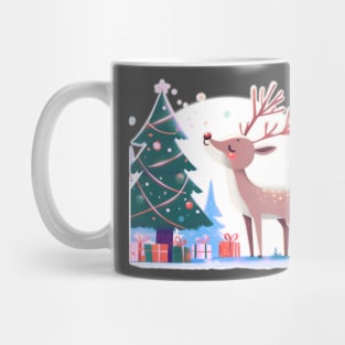 Light Reindeer Enjoying Their Christmas Tree Mug